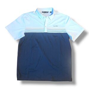 Travis Mathew  Navy & White Short Sleeve Golf Polo Shirt Performance Size L